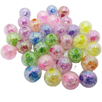 China Acrylic Handmade Bracelet Necklace Beads Material DIY Loose Beads Accessories Plastic 14-20mm Plated Color Split Bursting Round Beads for sale