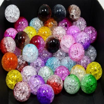 China DIY Jewelry Making 500g/bag 8mm10mm12mm 14mm Round Color Slot Pattern Acrylic Transparent Round Beads Loose Beads Jewelry Making DIY for sale