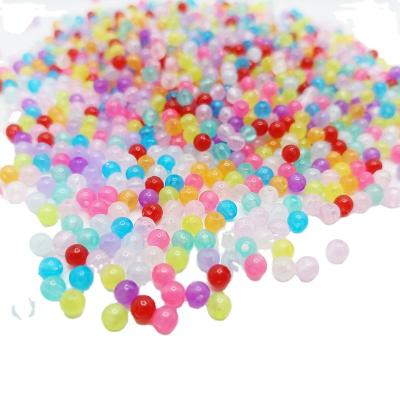 China Acrylic Jelly Multicolor 4mm Sliver Hole Plastic Acrylic Beads Round Beads for sale