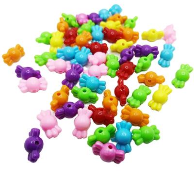 China Color Acrylic Bow Acrylic Candy Beads For DIY Crafts And Embroidery Accessories For Jewelry Making 17*10 Mm Candy Beads for sale