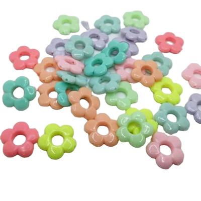 China Wholesale Sun Flower DIY Beads Jewelry Accessories 500g Kids DIY Keychain Bracelet Plastic Beads Round Loose Beads for sale