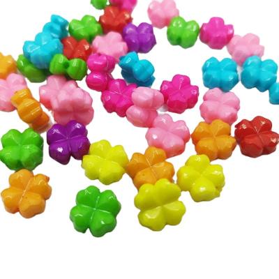 China 12mm Four Leaf Clover DIY Opaque Acrylic Design 18mm Acrylic Bead Suitable For Kids To Make DIY Jewelry Necklaces for sale