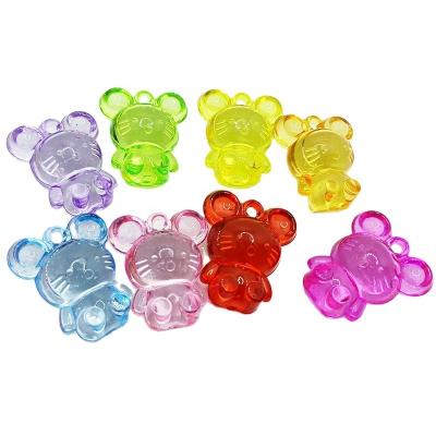 China Wholesale DIY Transparent Acrylic Beads Cartoon Animal Mickey Mouse Shape Acrylic Beads Bulk Plastic Beads Home Decoration for sale