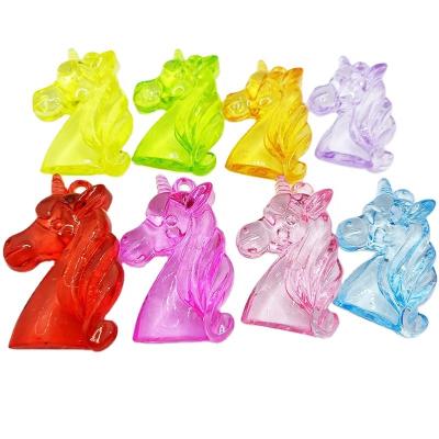 China Wholesale Transparent Acrylic Beads Cartoon Pony Animal Shape Beads Plastic Beads Bulk Children's Party Toys for sale