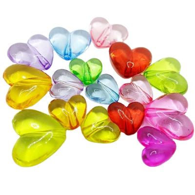 China Used in Jewelry Making Mixed Color Heart Shaped Beads, Transparent Acrylic Beads, DIY Jewelry Heart Shaped Accessories for Jewelry Making for sale