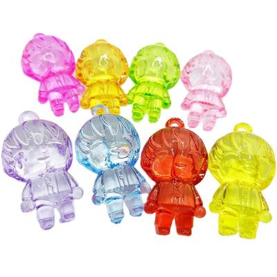 China Wholesale Acrylic Transparent Beads Character Modeling Cartoon Boy Beads Plastic Beads Bulk Children's Party Toys for sale