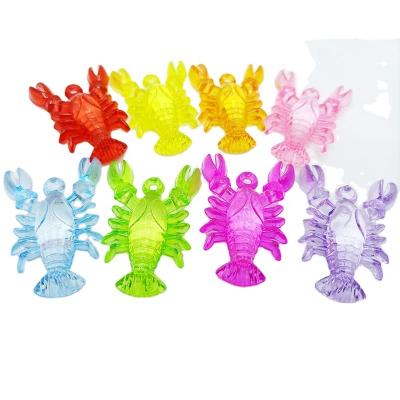 China Wholesale Custom Cartoon Decor Sea Creature Sea Lobster Indoor Transparent Acrylic Beads Beads Plastic Beads Bulk Children's Party Toys for sale