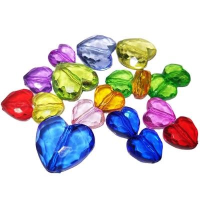 China DIY Jewelry Mixed Color Beads Loose Beads DIY Heart Shaped Transparent Acrylic Jewelry Accessories Beads for sale