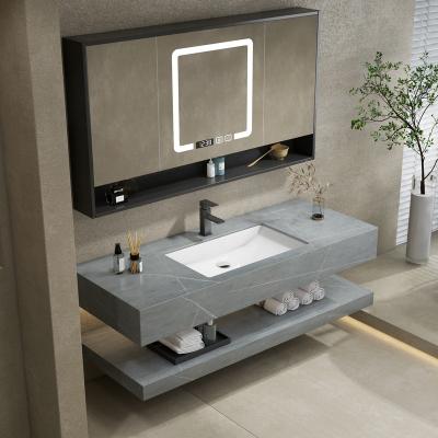 China Modern Wall Mounted Floating Vanity Sink Vanity Mirror Vanity Small Wall Mounted Set Bathroom Cabinet With Mirror for sale