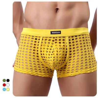 China Wholesale Sexy Naked Men's Sexy Naked Cavity Boxer Net Shorts Briefs Briefs Underwear for sale