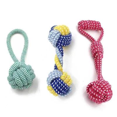 China Bite-Resistant Pet Dog Cotton Rope Pet Accessories Chew Toys Viable Molars To Relieve Boredom Woven Dog Toys for sale