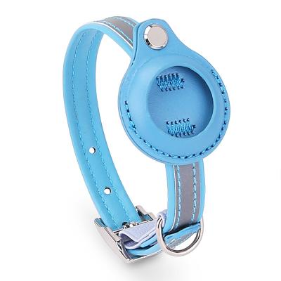 China Viable Luxury Leather Pet Collar Custom PU Colors Gently Pet Collar Airtsg Trace Pet Collar for sale