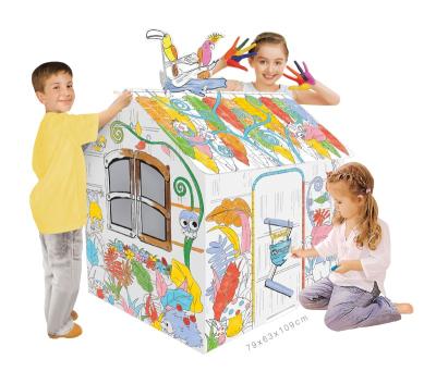 China 2022 Foldable 3D Puzzle Drawing Jungle Room Doodle Drawing Room Toy DIY Doodle Paper Room For Painting for sale