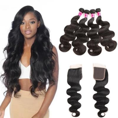 China Raw Unprocessed Virgin Silky Straight Wave Cuticle Aligned Cambodian Hair Bundles , Body Wave Straight Hair 3 Bundles With Lace Frontal Closure for sale