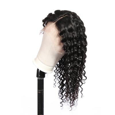 China Swiss Lace Preplucked Kinky Curly 360 Lace Front Human Hair Wigs, Peruvian Virgin Full Lace Curly Frontal Wigs For Black Women Wave for sale