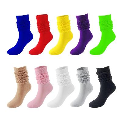 China UKMR Scrunchie Slouch Girl Luxury Antibacterial Heavy Thick Neon Tasteful Sock Preppy Knee High Boot Stacked Kids Slouch Slouch Socks For Women for sale