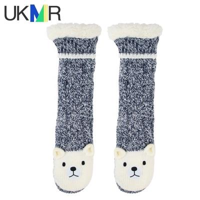 China UKMR Anti-Slip Animal Socks Comfortable Fuzzy Grip Slipper Socks With Rubber Sole With Grippers For Women Slipper Socks for sale