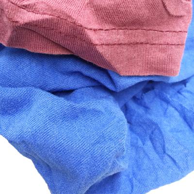 China Strong Water Absorbency Cut Light Color Recycled Cotton T-Shirt Absorb Water Industrial Cleaning Rags for sale