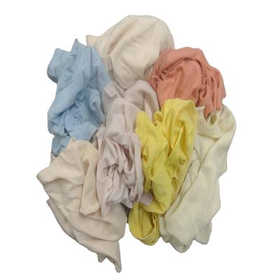 China 1.No Zipper Textile Cotton Floss Light Color Industrial Cleaning Rags Soft T-Shirt for sale