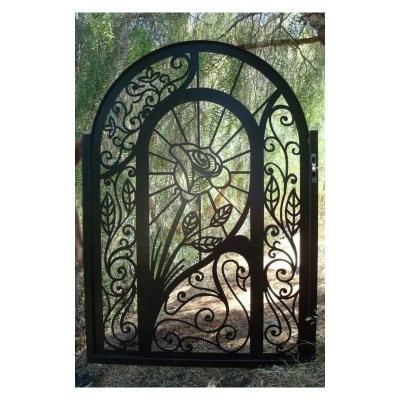 China Driveway Base Track with Design Pedestrian Luxury Antique Fancy Garden Driveway Base Track Base Wrought Iron Gate Steel Gate for Sale for sale