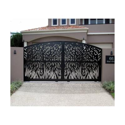 China Easily Assembled Decorative Laser Cut Metal Gate Perforated Driveway Gate Designs for sale