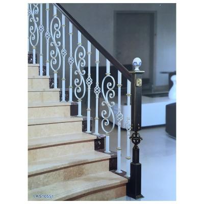 China Factory Sale Premium Traditional Indoor Stair Railings Stair Wrought Iron Steel Railings Iron Stair Railings for sale