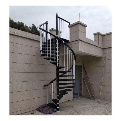 China Modern Classic Steel Spiral Stairs Wrought Iron Outdoor Spiral Staircase Metal Staircase for sale