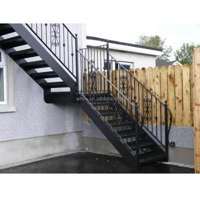 China Morden Stairs Decorative External Steel External Metal Staircase Outdoor Straight Staircase for sale