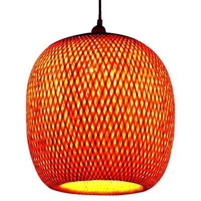 China Asian Light Decorative Double Pendant Lamp Shade Lighting And Bamboo Weaving Design 120 80 50000 Circuits Natural Bamboo Energy Saving for sale