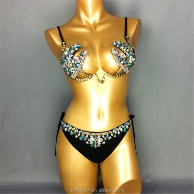 China Interesting Blingbling carnival costumes for women rhinestone for sexy carnival costumes carnival costumes wire bra frame NCC 017 for sale