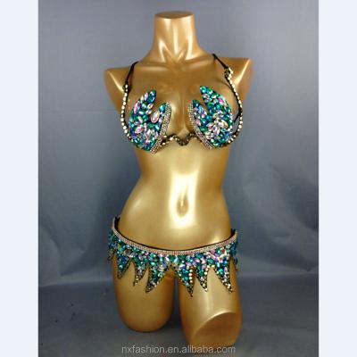 China Wholesale Costumes Blingbling Sex Carnival Costumes Beautiful Yarn Bra NCC 018 for sale