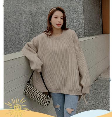 China Anti-wrinkle Sweater Panel Loose Butterfly Wire Chunky Knitted Oversized Cashmere Logo Women Knit Sweater for sale