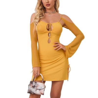 China Anti-Static Office Long-sleeved skirt dress European and American women's clothing nightclub party hot girl pure desire slim dress autumn for sale