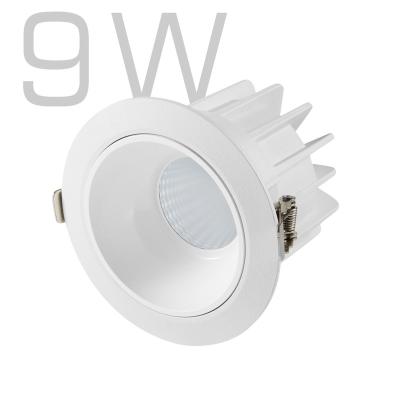 China Modern Luces Luz LED Spotlight 9W LED Downlight Anti Glare 10 Degree Beam Angle Downlight COB LED Spotlight for sale