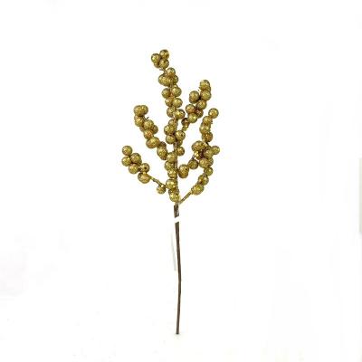 China Newest Decorative Gold Berry Branch Metallic Glitter for Christmas Decoration for sale