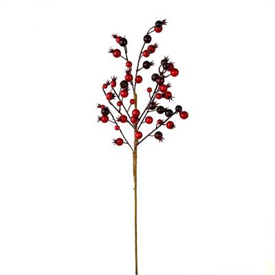 China Decoration simulation high red and burgundy berry picks for new year decoration for sale