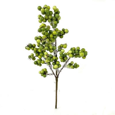 China Newest Berry Branch Green Decoration Metallic Glitter for Christmas Decoration and Home Decor for sale