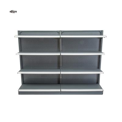 China 2022 Double Sides Latest Design Supermarket Rack Shelves Modern Design Layout Shelves For Food Goods for sale