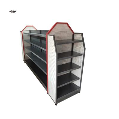 China Double Sided Latest Design Supermarket Layout 2022 Modern Shelves For Food Goods for sale