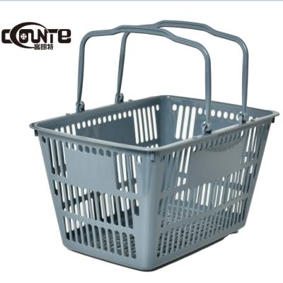 China 1) Supermarket 2)Hot Selling Custom Plastic Shopping Basket 31L Supermarket Baskets Plastic Hand Shopping Basket for sale