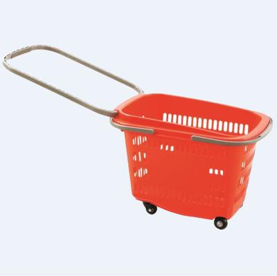 China 1)Supermarket 2)Western Stores OEM Customized Logo Plastic Supermarket Hand Smart Callapsable Shopping Basket Shopping Cart for sale