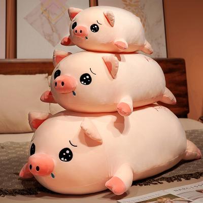 China Toy Livestock Series Toys Cute Cartoon Large Soft Pink Baby Pig Pillow Hot Pillow for sale