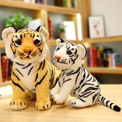 China Plush Toy Wholesale Custom Size Cartoon Simulation Stuffed Tiger Toy Brown Stuffed Plush Tiger Soft Animal for sale