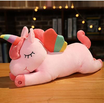 China Toy Factory Wholesale High Quality Short Plush Cartoon Unicorn Doll Toys Atmospheric Luminous For Kids Gifts for sale