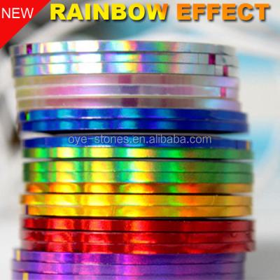 China Factory direct sales excellent quality new rainbow adhesive effect adhesive sticker sticker,nail tape line for sale