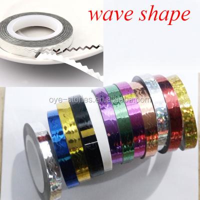 China Sticker factory direct sales excellent quality wave shape nail art adhesive tape for sale