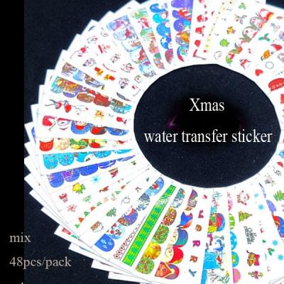 China Water Transfer Nail Art Sticker Water Transfer Stickers Christmas Holiday for sale