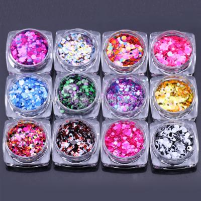 China Abalone Shells Factory Direct Sales Excellent Quality Round Spangle 12 Color Set for sale