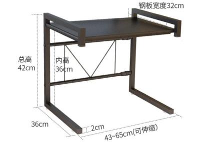 China Customized Microwave Oven Rack / Iron Steel Kitchen Storage Shelves Adjustable for sale