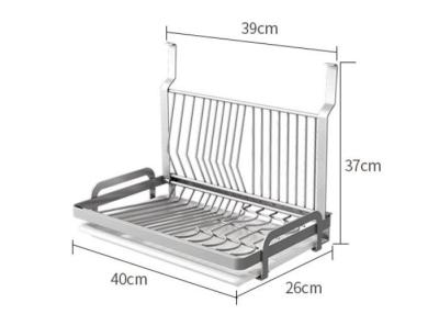 China SS Foldable Kitchen Draining Rack /  Kitchen Dish Rack L400×W260×H370mm for sale